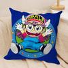 Dr Slump A-Arale Chan Cushion Cover Silky Short Plush Invisible Zipper Dustproof Sofa Pillow Case For Home Decor