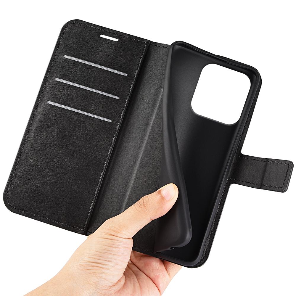 For Honor 200 Smart 5G/X7c 4G Stand Case Anti-Scratch Calf Texture Leather Phone Cover