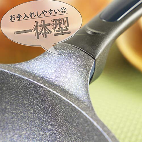 Pearl Metal Frying Pan, Blue, 22cm, Deep, Lightweight, Mega Stone, HB-4848