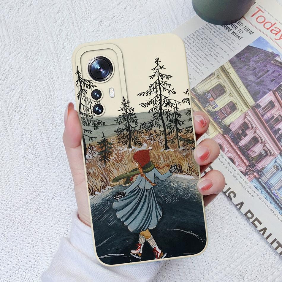 Phone Case For Xiaomi 12 Pro Lite Ultra Candy Color Patterned Liquid Silicone Full Coverage Anti Slip Shell For Xiaomi12 Coque
