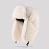 Korean version of striped plush hat women's autumn and winter warm ear protection hat men's outdoor cycling cold protection hat tide