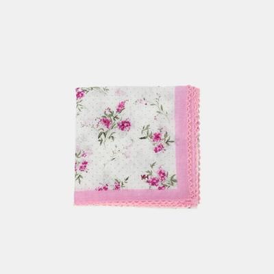 Elkate Women's Floral Handkerchief Bandana Cotton Gauze Hiking Neck Towel Lace Handkerchief LDR175