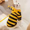 Selena Cat Bee Antennae Costume Hoodies Cute Bee Stripes Dog Kitten Puppy Pet Apparel (X-Small,Yellow&Black)