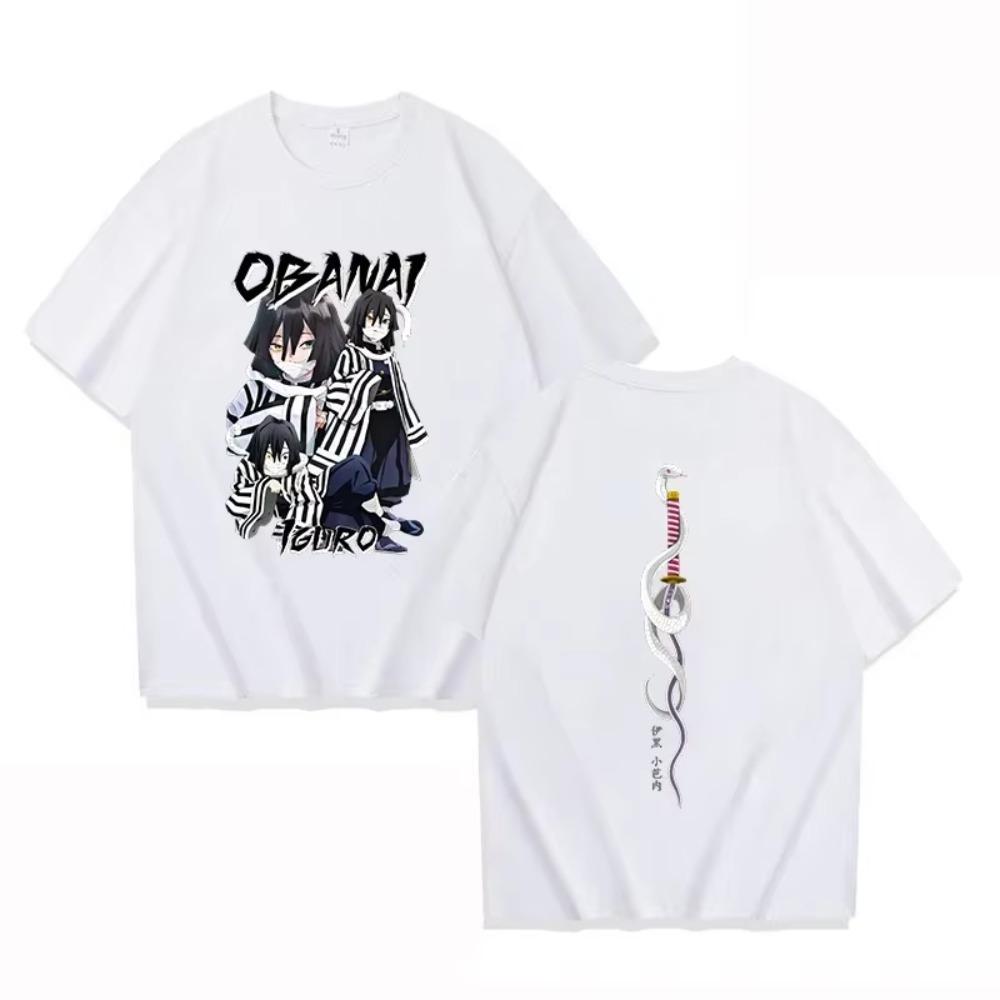 

New Anime Iguro Obanai Print Male Cotton T-Shirt Women Men Loose Short Sleeve Round Neck Top Female Casual Shirt Tees 2025 New S