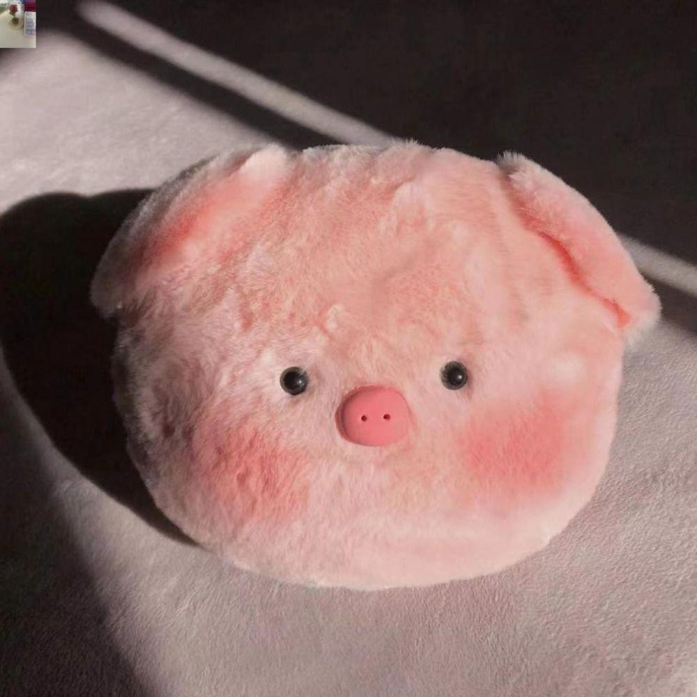 Soft Plush Pig Head Bag Pendant Animal Keychain Plush Pig Keychain  Female Lady Girl
