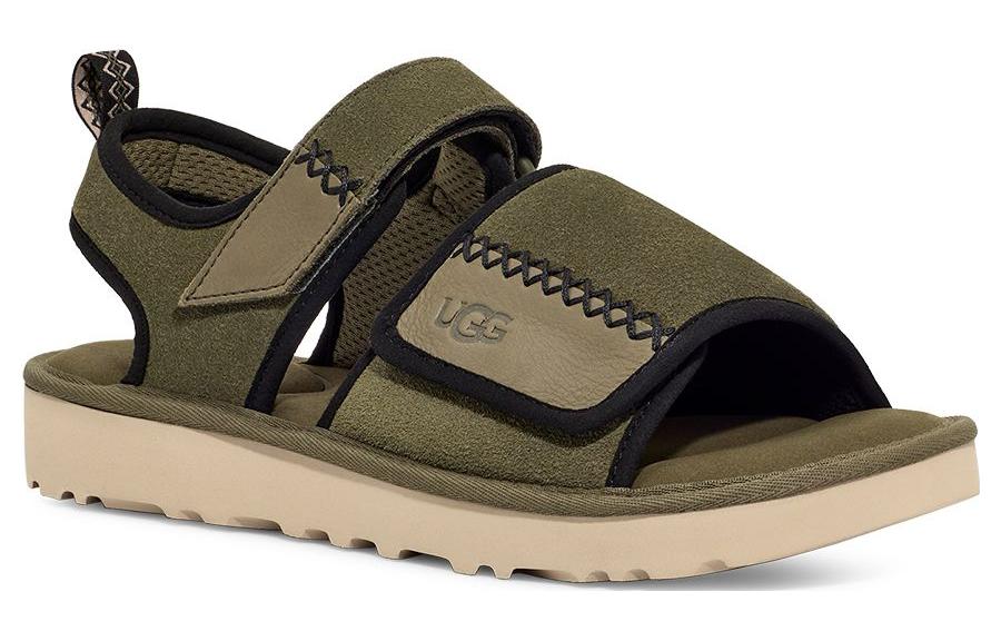 Men's Sandals UGG Classic Sandal Cow Split Leather Stylish Sandal Men's Moss Green