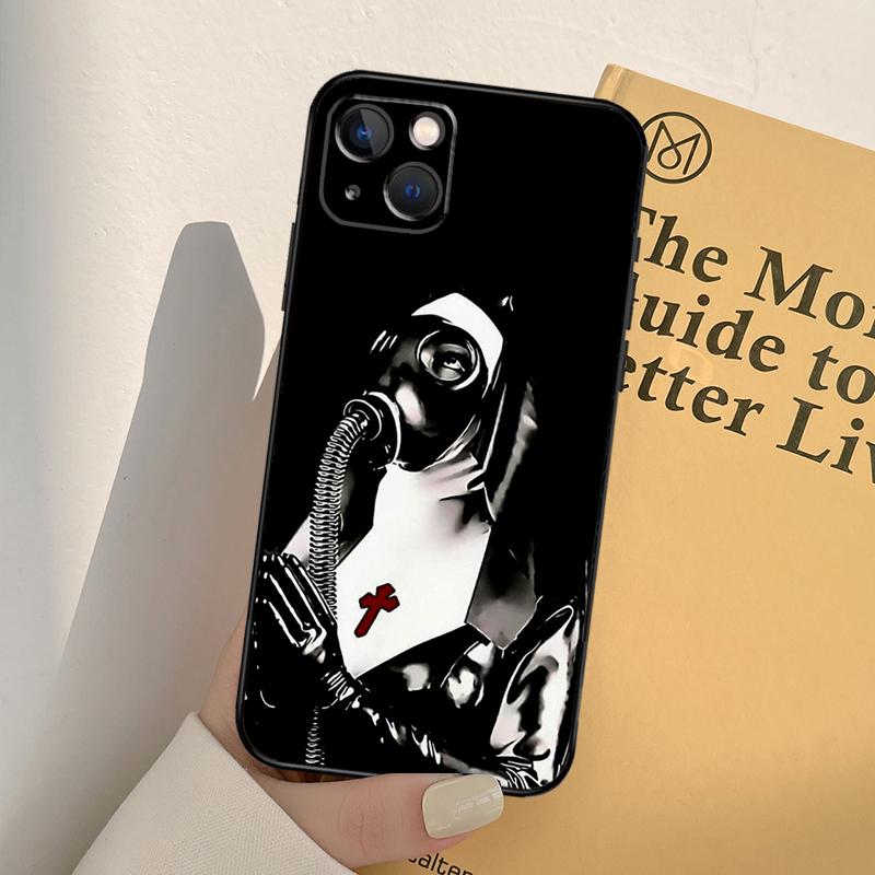 Sister Style Nun Sexy Girl Phone Case For iPhone 17 16 15 14 13 12 11 Pro Max Mini XR 16e 15 16 Plus 17 Air Full Cover