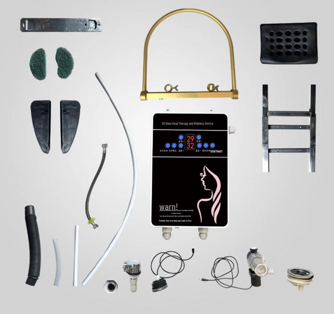 

Устройство для терапии циркуляцией воды, массажа головы и шампуневой кровати