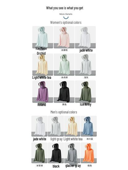 Abbigliamento con Protezione Solare UPF 100+ in Seta di Ghiaccio per Uomo e Donna - Leggero, Traspirante, Abbigliamento Estivo da Esterno, Anti-UV