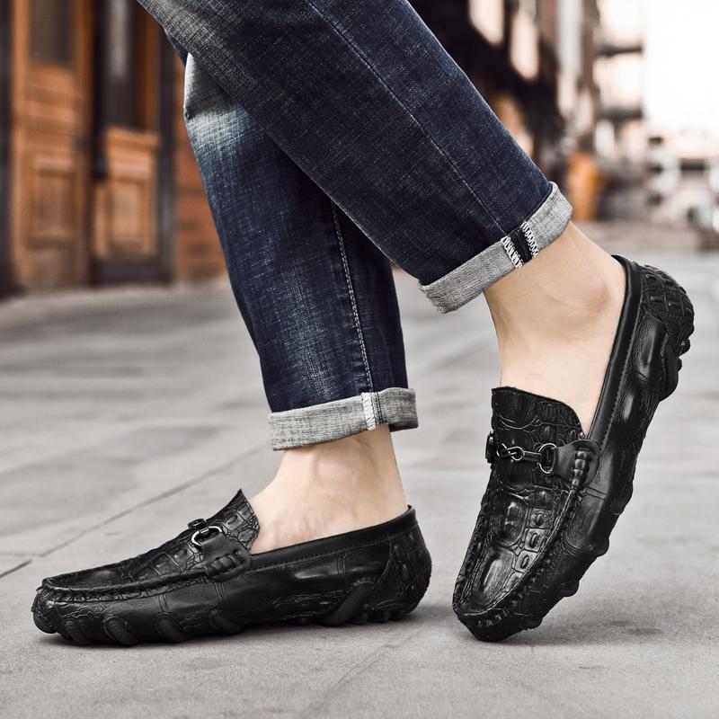 Mode Platta bottnar business casual herrskor klassiska och bekväma stilar Kontor utomhus Plusstorlek Äkta läderskor Slip on