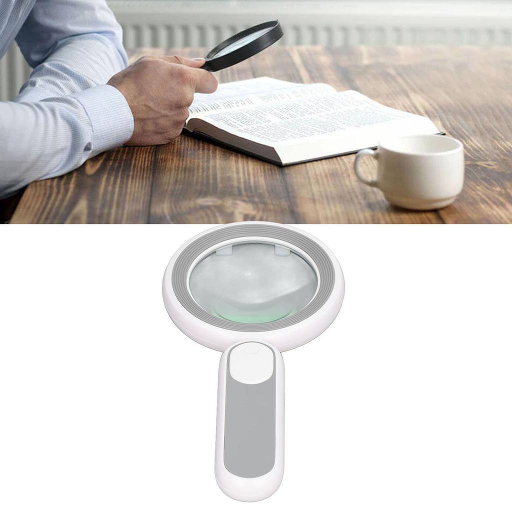 Handlupe 20X Optische Lupe mit 21 LED-Leuchten USB-Aufladung Touch