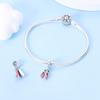 Compatible With Authentic Charm Bead Charms Pink Bow Ballet Shoe copper Charm Pendent Dangle Bead Bracelets Necklaces Do It Yourself Women Jewellery G