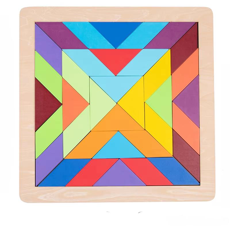 Çocuklar Montessori Gökkuşağı Ahşap Bulmaca Oyuncakları Sanat Eğitici Geometrik Yapboz Hayal Gücü Eğitimi Mandala Blokları Oyuncakları Beyin Oyunları