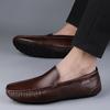 Genuine Leather Men Casual Shoes Luxury Brand Mens Loafers Lightweight Breathable Slip On Italian Driving Shoes Moccasins