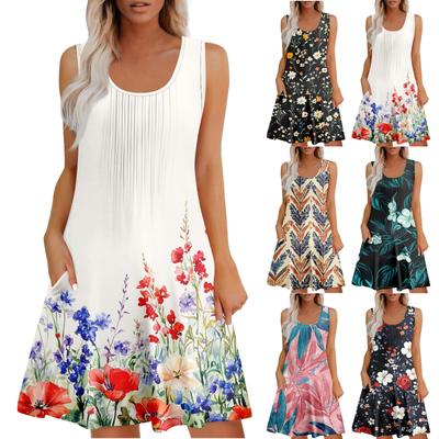 Vestido de verano casual para mujer con bolsillos Vestido boho de playa de verano Vacaciones Para mujer Vestidos de tirantes