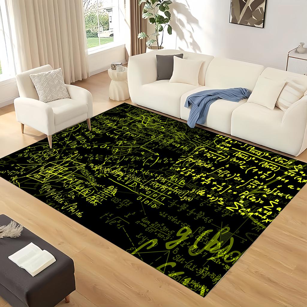 Retro Periodic Table of Elements Physics Formula Area Rug Carpet for Living Room Bedroom Home Decor,Non-slip for Sofa Doormat