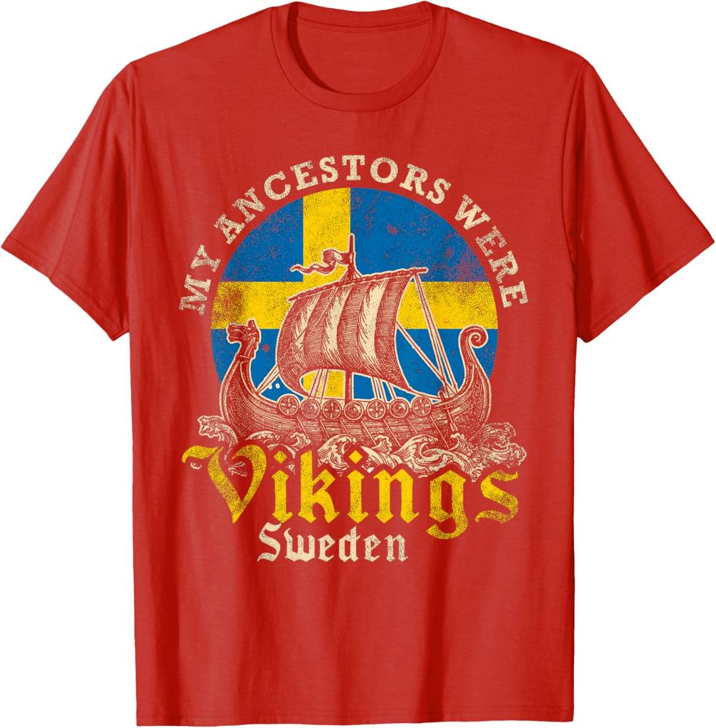 Swedish Sweden Swede Viking Ship Flag TShirt