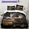 3PC Custom Name Dragon's Wisdom Bedding Set Duvet Cover Closure Includes 1 Duvet Cover & 2 Pillowcases for Bedroom
