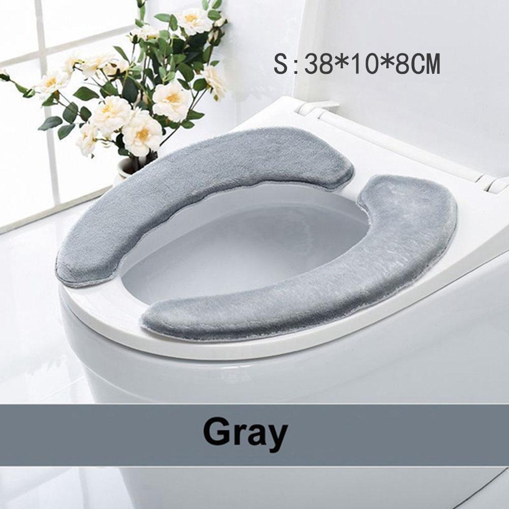 Toilet Lid Cover Adhesive Warm Bathroom Accessories Toilet Mat Seat Case Lid Pad Toilet Seat Cover