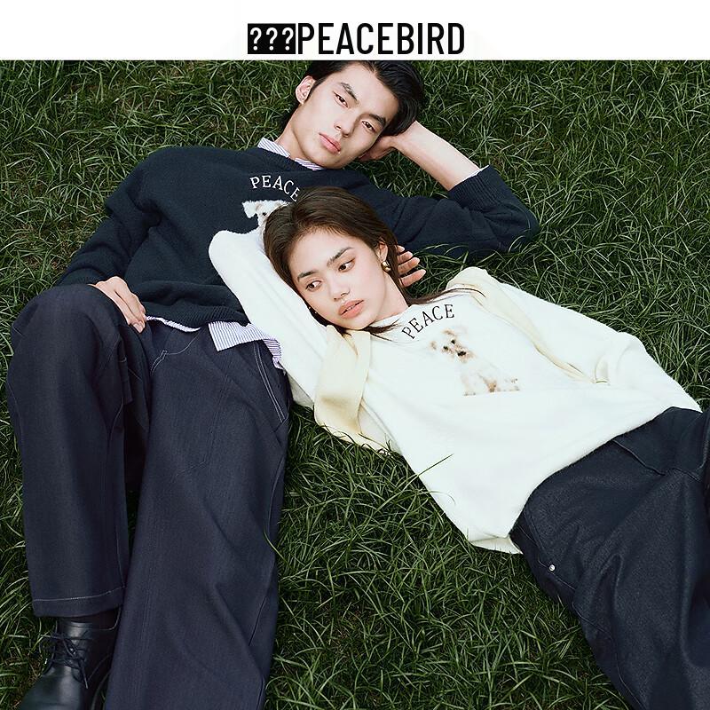 PEACEBIRD Men's Loose Fit Velvet Jacquard Sweater