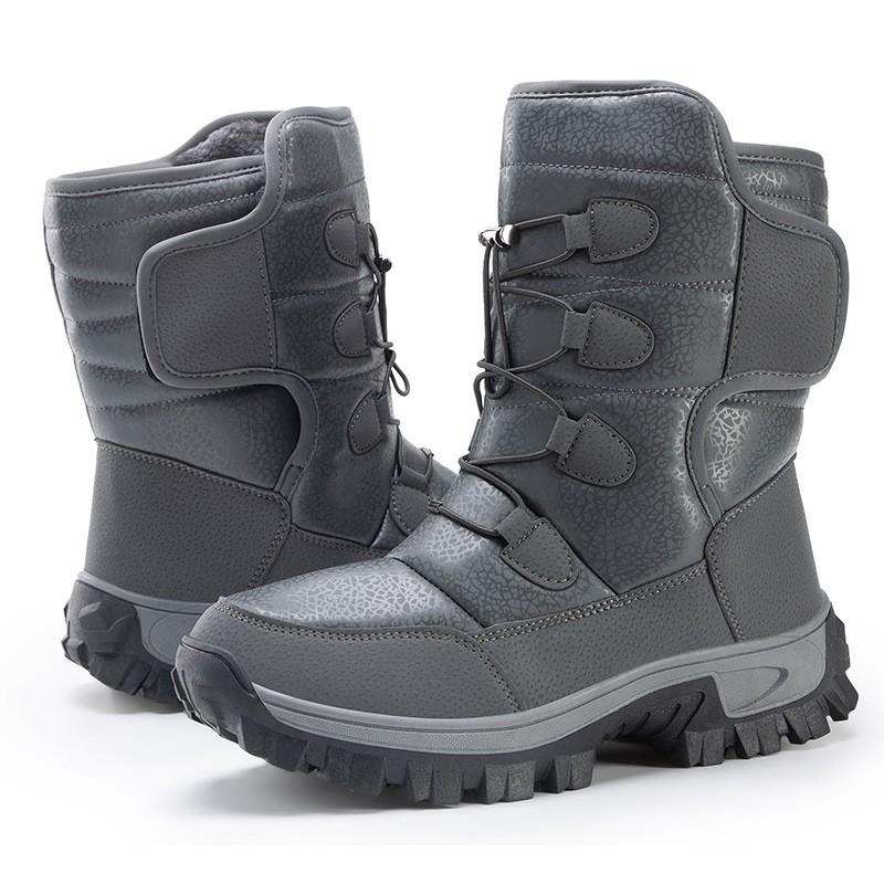 Kids Shoes Warm Winter Snow Boots Kids Unisex High-Top Slip-On With Fleece Lining Rubber Sole Anti-Slip Outdoor Shoes