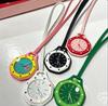 New Fashion Trend Pocket Watch with Simulated Quartz Plastic Shell PU Strap Customized 