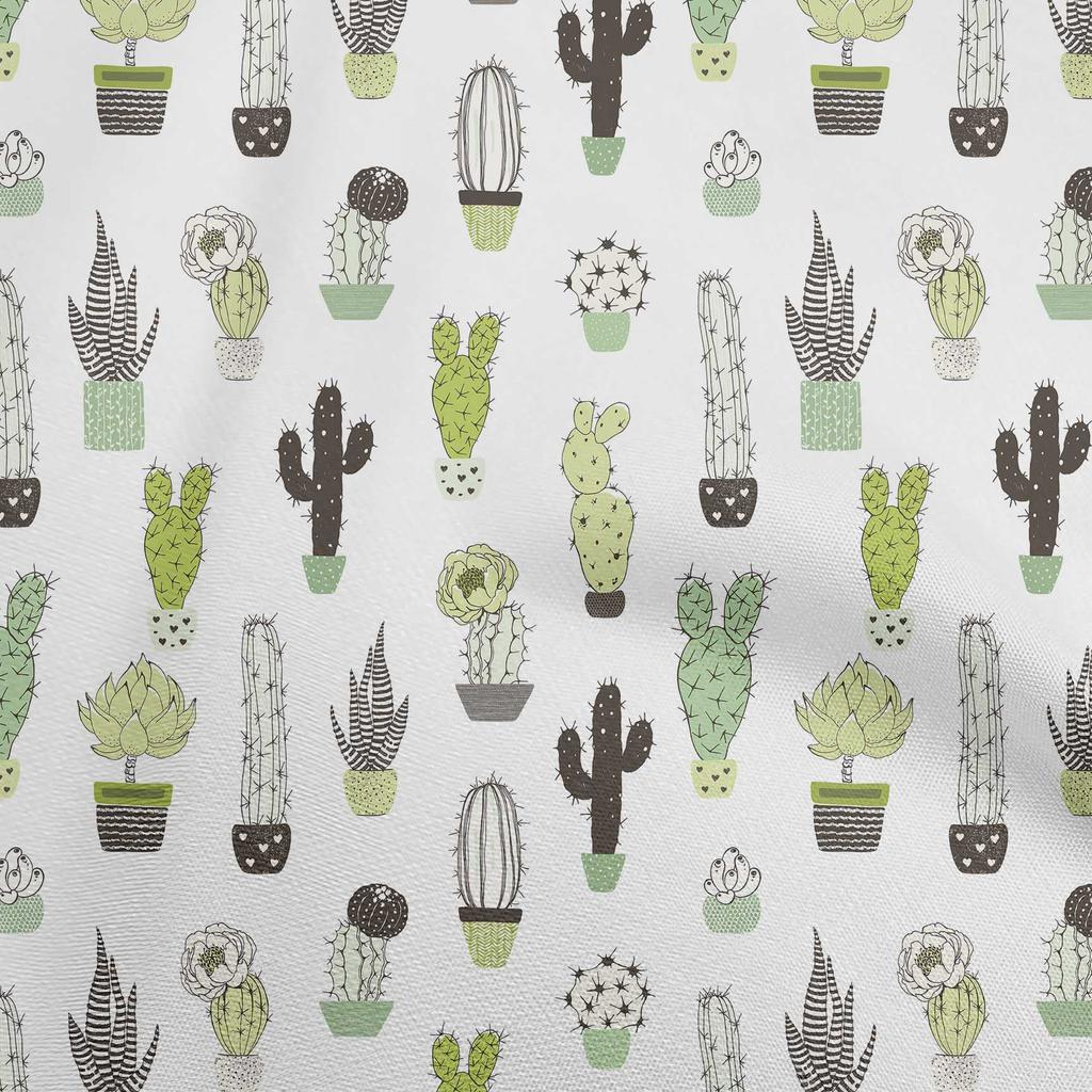 oneOone Cotton Flex Dusty Gray Fabric Cactus Sewing Fabric By The Yard Printed Diy Clothing Sewing Supplies 40 Inch