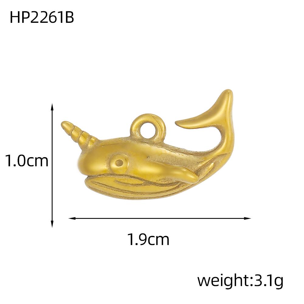 CARLIDANA Fashion Gold Plated Stainless Steel Fish Charms Pendants for Necklace Bracelet Earrings DIY Accessories Women