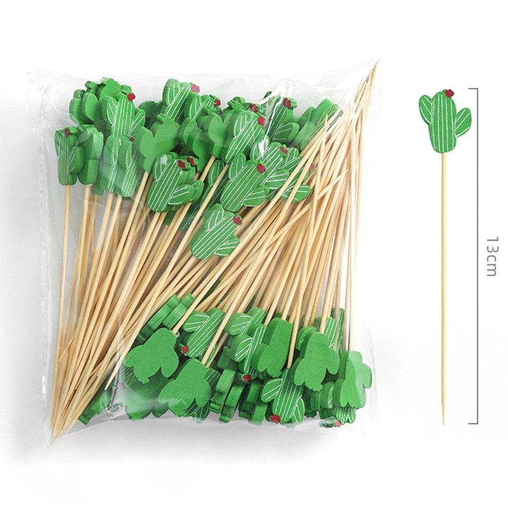 Decoration Kitchen & Bar Cocktail Decoration Bamboo Stick Fruit Stick Art Flower Stick Toothpick