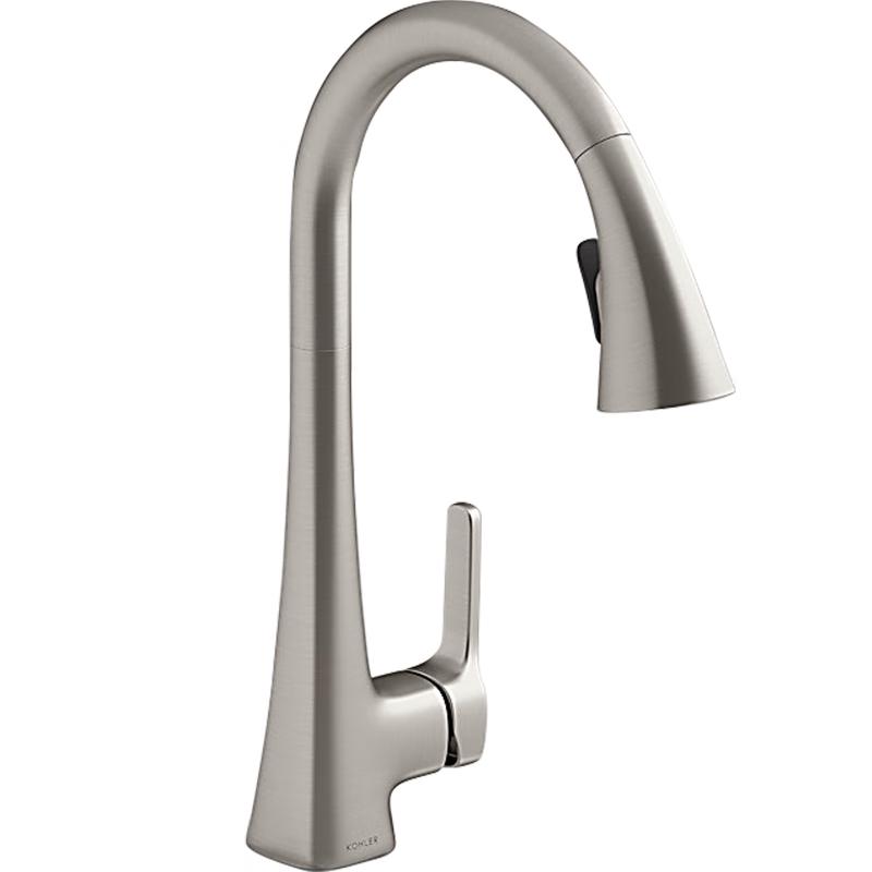 KOHLER 22867T Zinc Alloy Pull-Out Kitchen Faucet