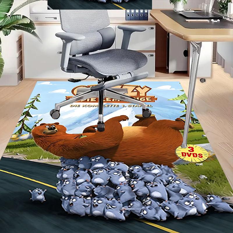 Grizzly Lemmings Season Carpet For Playroom Bedroom Living Room Sofa Home Decorkids Game Area Rug Nonslip Floor Mat