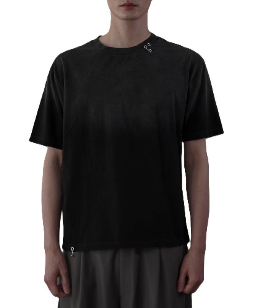 WEGO Unisex Short Sleeve with Short Sleeve Korean Summer Size Sumikuro T-Shirt Earrings, Top, Clothing, Clothes, Gift, Men's, M,