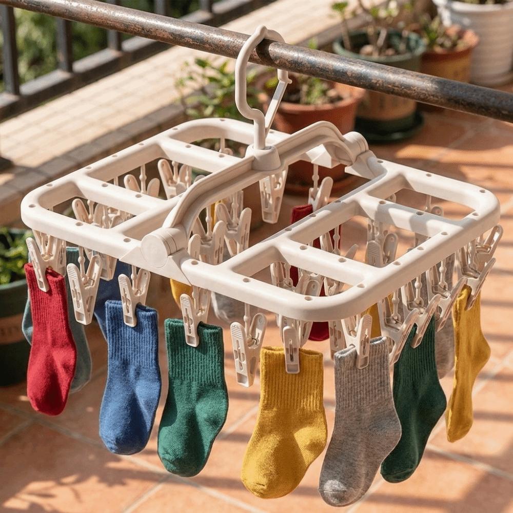 Plastic Socks Drying Clips Windproof Hanging Underwear Clips Sock Underwear Rack Apartment