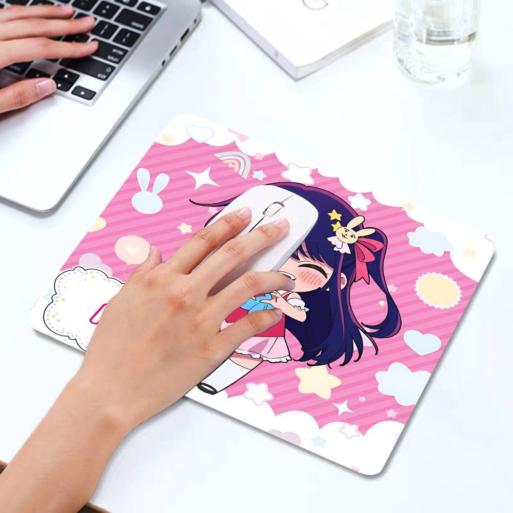 Anime Oshi No Ko Ai Hoshino Mousepad Small LockEdge Mouse Pad For Gamers Computer Desk Pad Rectangular Anti-slip Rubber