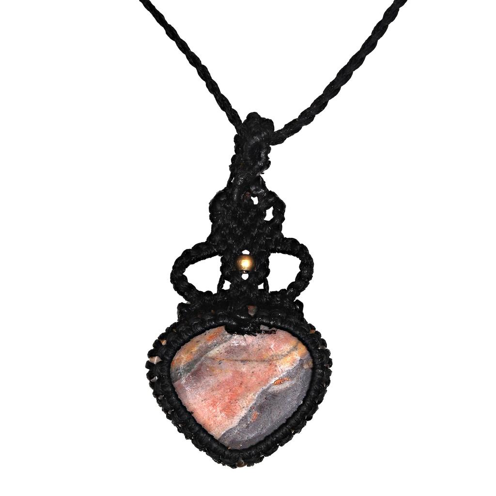 Gemstone Handmade Jewelry Ocean Jasper Macrame Thread 20-36''Ad Necklace Ethnic