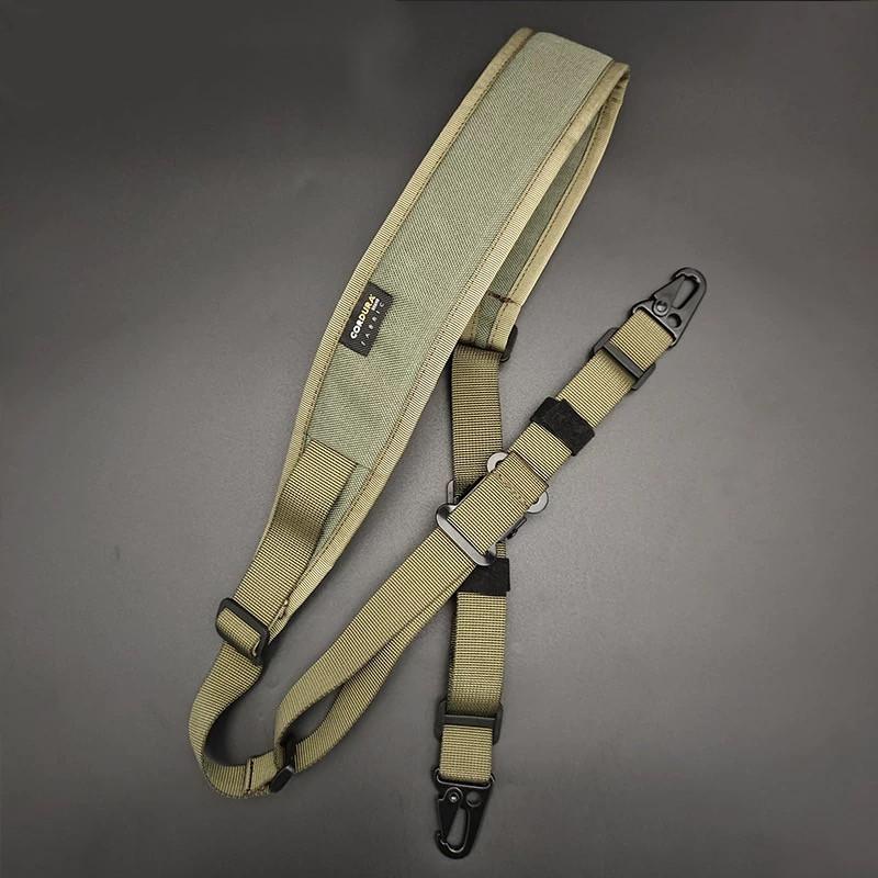 

Outdoor Quick Adjustable Detachable Tactical Bag Strap Techwear Style Single Double Point Multifunction Shoulder Strap армія зелений колір