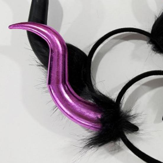 Halloween Teufelshörner Plüsch Stirnband Cosplay Gothic Haarreif Verkleidungszubehör Party-Outfits Stirnband