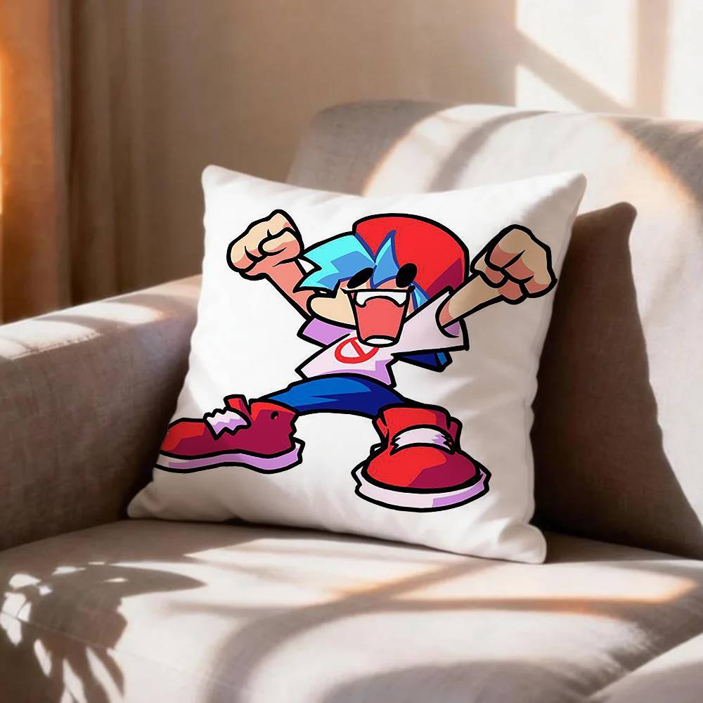 FNF BF Game FFriday Night FFunkin Pillow Case Pattern Printed Pillowcase For Living Room Sofa Cushion Cover