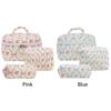 3Pcs Makeup Bag Set Cosmetic Organizer Bag Large Capacity Quilted Cosmetic Holder Bag Aesthetic Cotton for Travel Vacation
