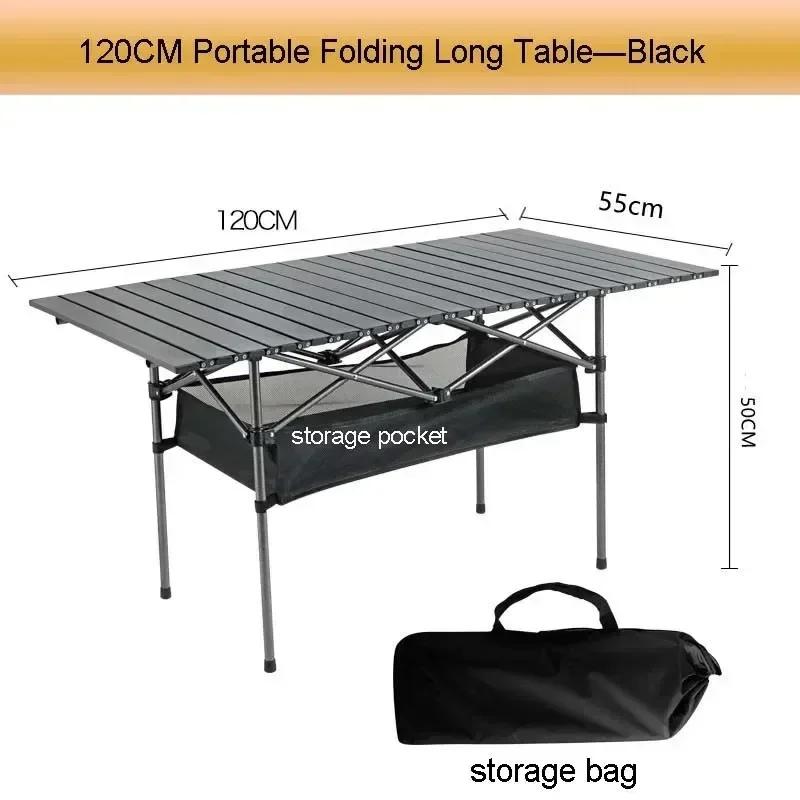 Outdoor Portable Folding Desk Lightweight with Picnic Camping Table Easy Carrying Bag for Self-Driving Trips Egg Roll Long Table