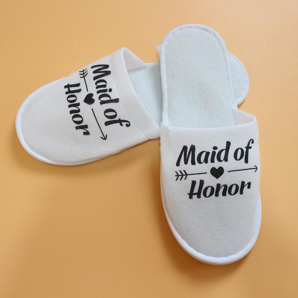 Bridesmaid Wedding Pajama Party Slippers - Colorful Letter Design