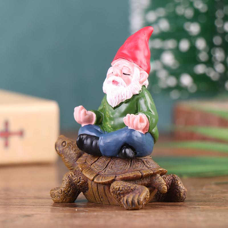 

Садовый гном фигурка забавный гном сидящий на черепахе статуэтка гном орнамент 1pcs