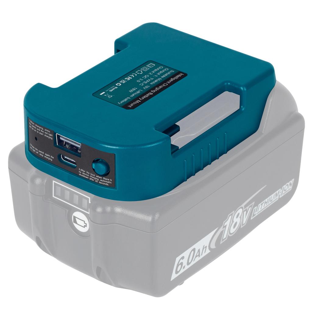 2026 New 1Pc USB Type-C Charger Adapter For Makita 18V Battery BL1840 BL1850 BL1860 - Battery Holder with Fast Charging Port Hot