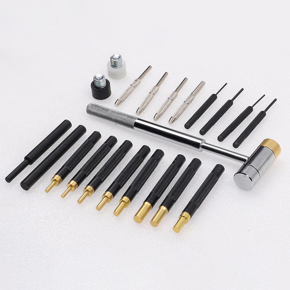21PCS Industrial Grade Steel Punch Set with Smart Hammer and Non Slip Bench Block for DIY and Professional Use
