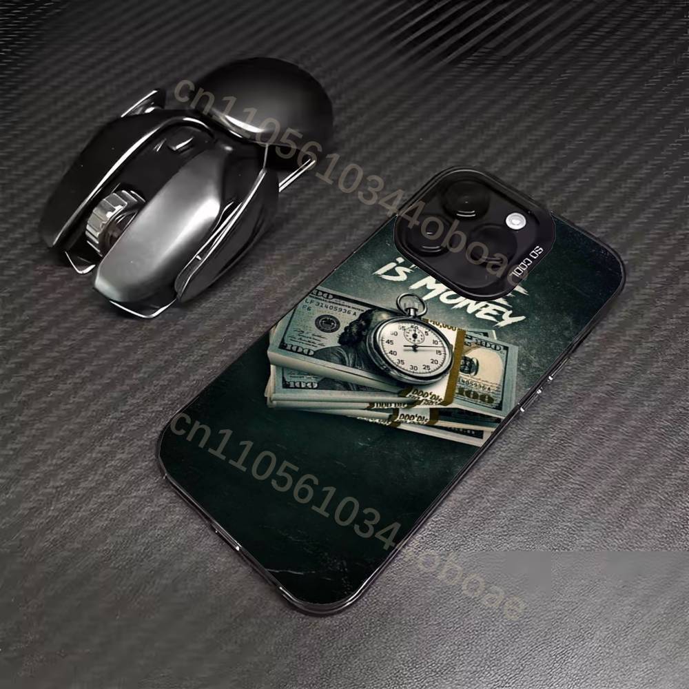 

Time is Money Banknote Phone Case For iPhone 17,16,15,14,13,12,11,Pro,Max,Plus Shockproof Cover iPhone15promax