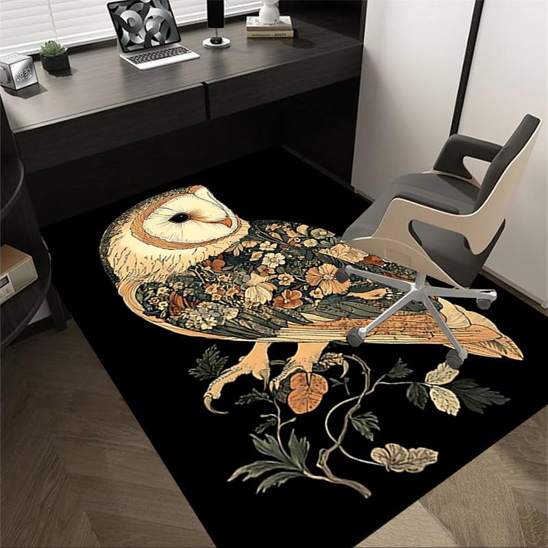 

1pc owl floral Carpet Anti Slip Polyester Floor Mat for office.Bedroom 60cm by 90cm
