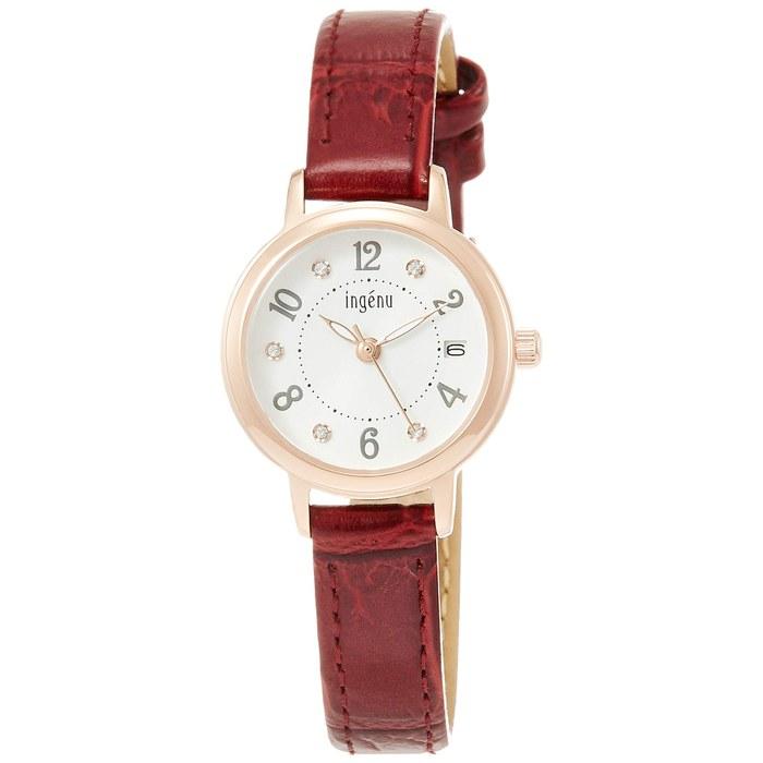 SEIKO ingenu AHJK446 Quartz Watch, Women s, Red Leather Strap