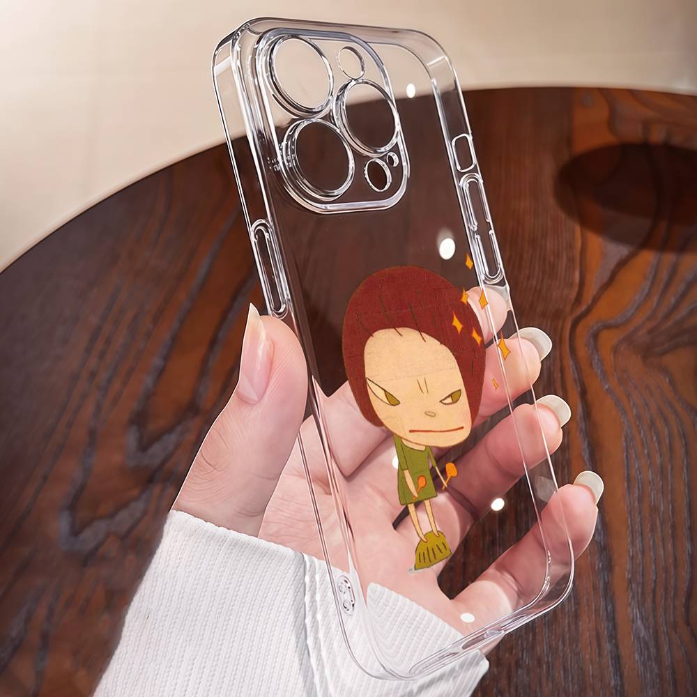 Yoshitomo Nara Phone Case For IPhone 16e 16 15 14 13 12 11 Mini Pro Max Anti Fall Clear Cover