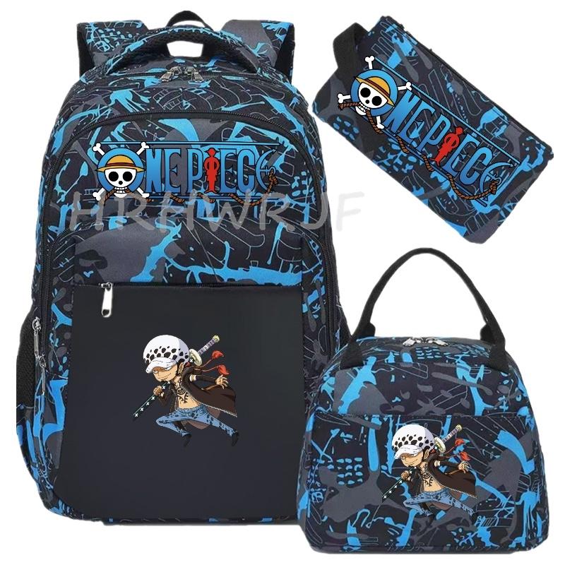 One Piece Backpack Monkey D Luffy Travel Nylon Mochila Feminina Bagpack Bolsas School Bags for teenager Laptop School Bags 3pcs
