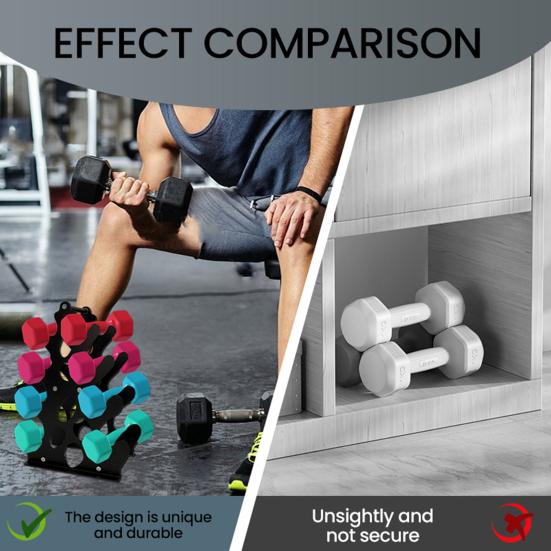 Yousheng 4-Tier Dumbbell Rack Heavy Duty Weight Stand with Handle Space Saving A-Frame Metal Home Gym Workout Dumbbell Holder